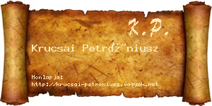 Krucsai Petróniusz névjegykártya